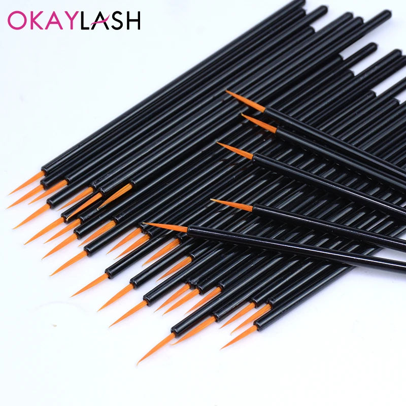 OKAYLASH 50pcs/lot Reusable Gel Liner Nail Art Brushes Painting Pen Disposable  Eyeliner Beauty Eyeline Makup Tools