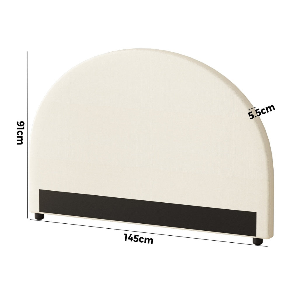 NNEED Bed Head Double Size Headboard Fabric Beige-1