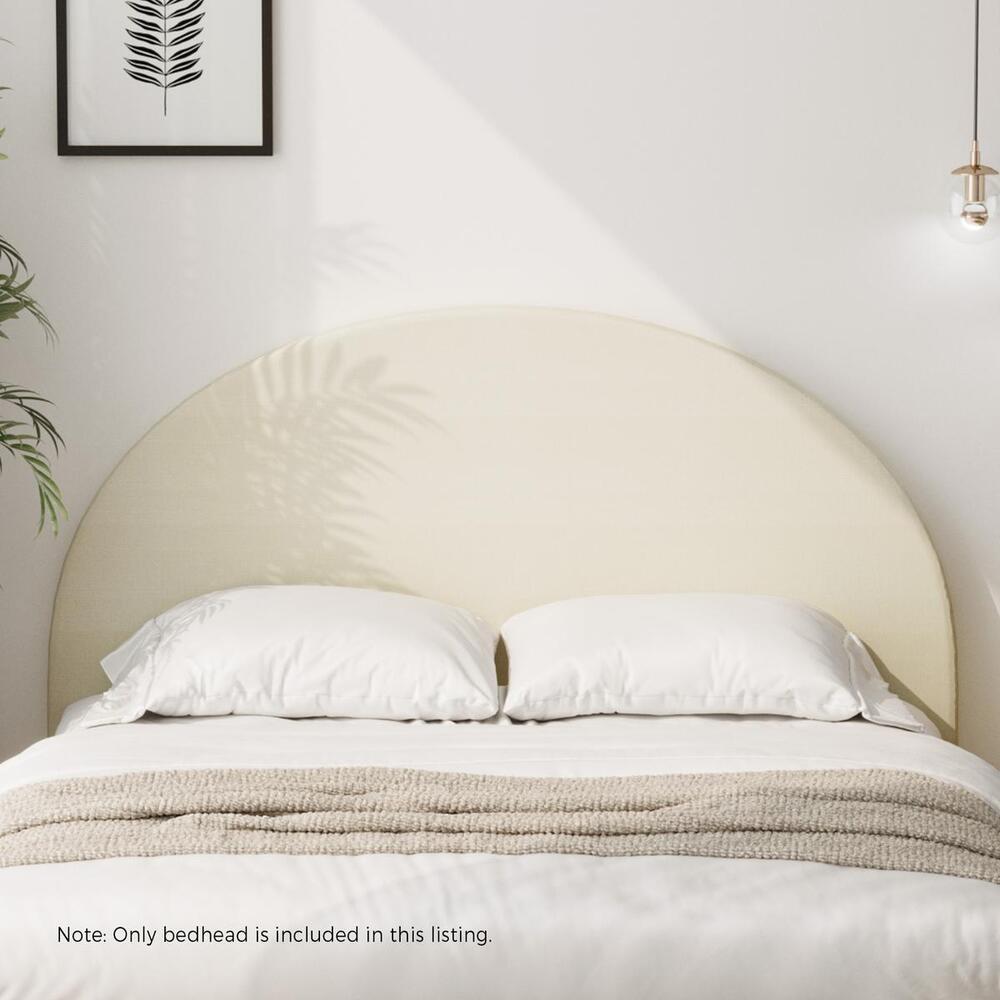 NNEED Bed Head Double Size Headboard Fabric Beige-2