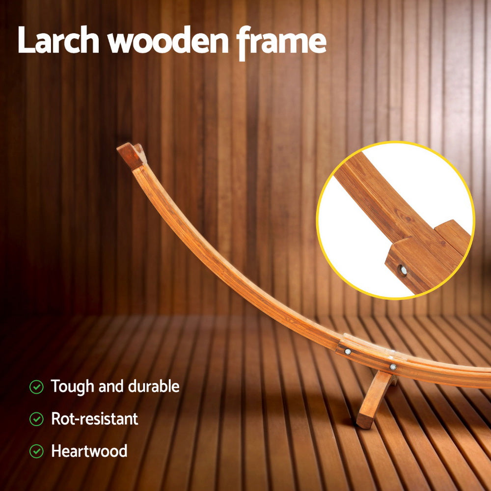 NNEDSZ Hammock Bed Stand Larch Wood 315cm Length-3