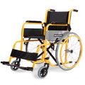 NNEMB Kids Paediatric Wheelchair, 100kg Rated, 110-140cm Rider Height, Quick Folding, Adjustable Footrests, 22' Wheels, Yellow-0