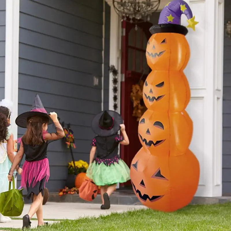 NNEOBA Halloween Inflatable LED Wizard Pumpkin Yard Decoration-3