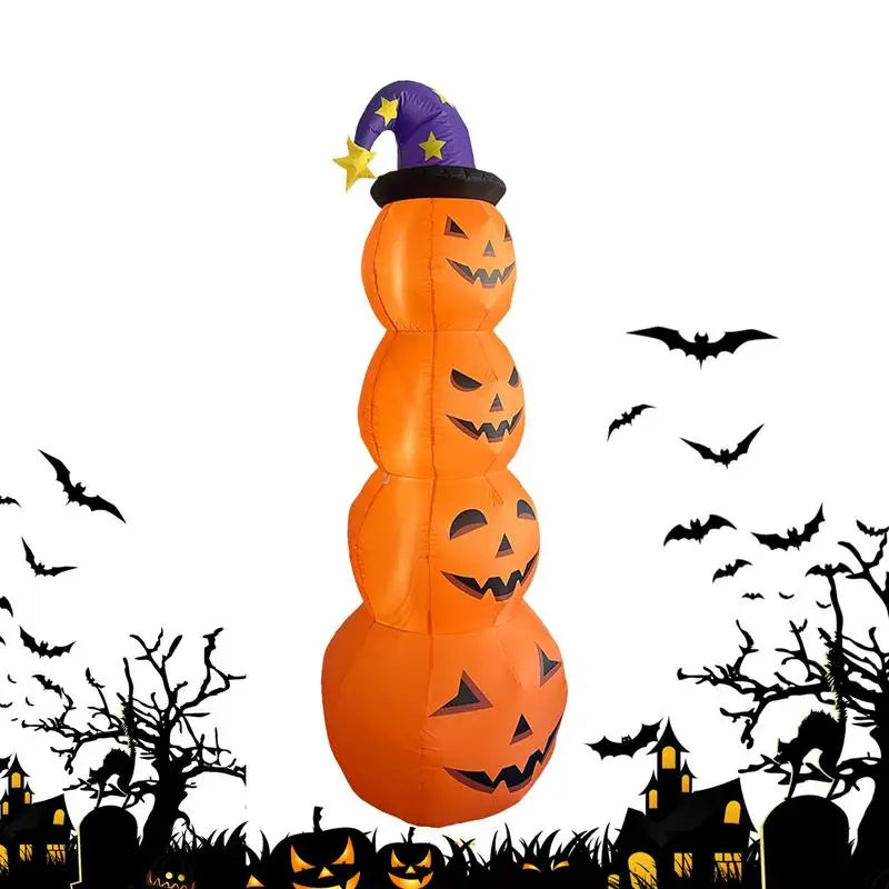 NNEOBA Halloween Inflatable LED Wizard Pumpkin Yard Decoration-1