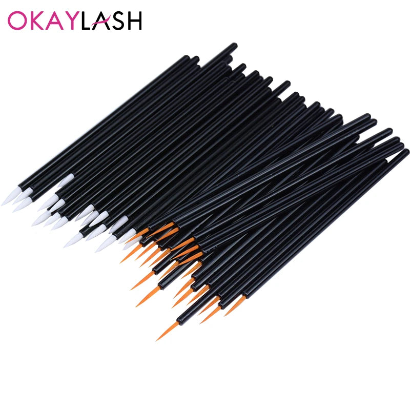 OKAYLASH 50pcs/lot Reusable Gel Liner Nail Art Brushes Painting Pen Disposable  Eyeliner Beauty Eyeline Makup Tools