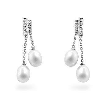 Pearl Diamond Dangles
