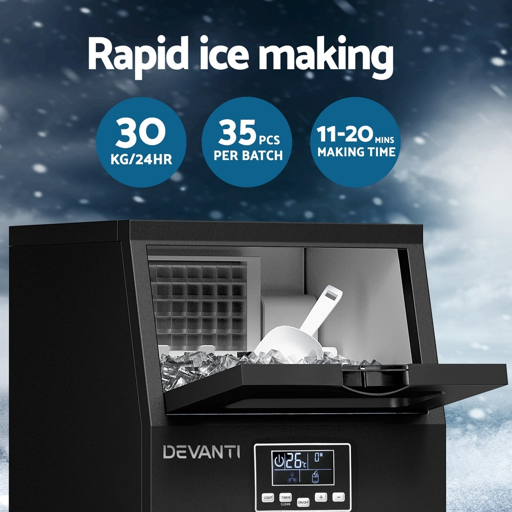 NNEDSZ Devanti Commercial Ice Maker Cube Machine 30kg-3