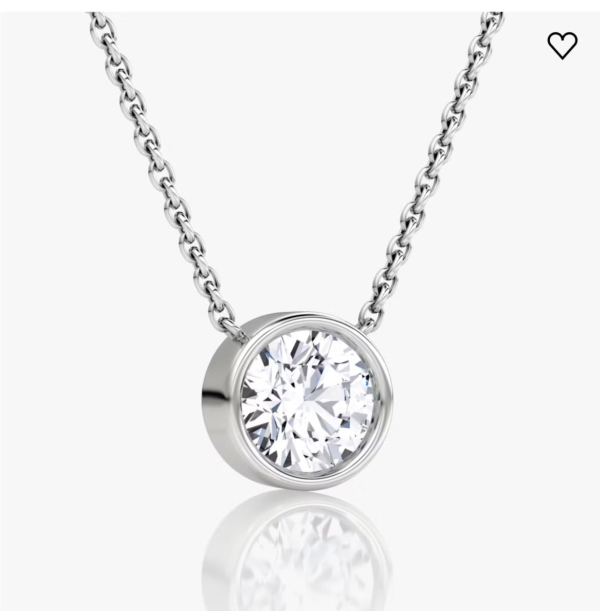AGI Certified 1.00 Ctw Bezel Set Round Lab Grown Diamond Pendant - G/VS Clarity in Choice of 14K White or Yellow Gold-1