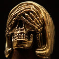 Excellent crafted Men's Grim Reaper Skull Ring See No Evil - Solid Brass-0