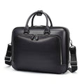 Unisex Vintage  Genuine Calfskin Leather Check-In Carry On Universal Wheel 20 Inch Travelling Trolley Luggage Business Trolley Bag  With Briefcase-5