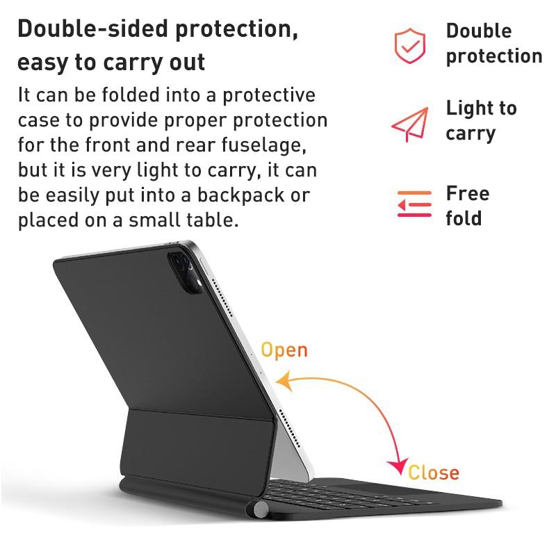 NNEIDS Magic Bluetooth Keyboard Leather Case For Ipad Pro 11 - Black-1
