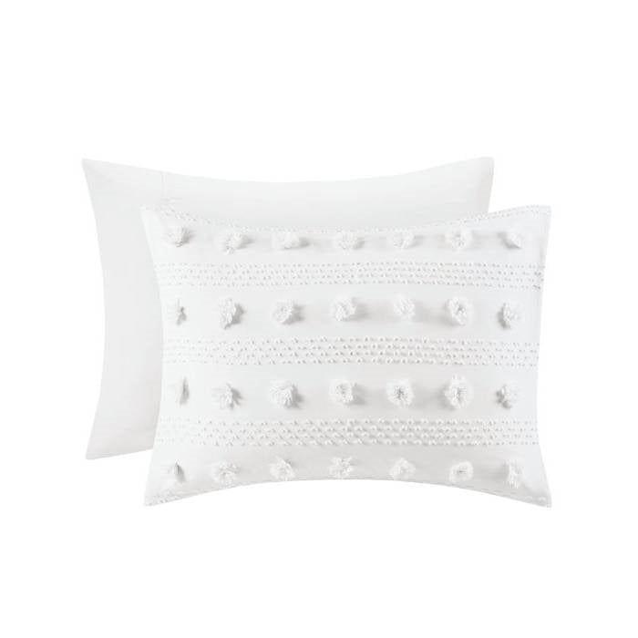 King/Cal King 3-Piece Ivory Pompom Microfiber Comforter Set-3