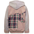Beige Fleece Hoodie for Kids with Unicorn Applique-0