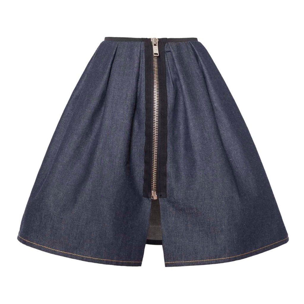 Blue Denim Skirt with Appliqué-3