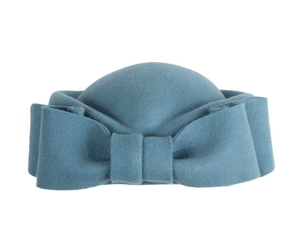 Blue Grey Max Alexander Felt Pillbox Hat – Classic Winter Style-6