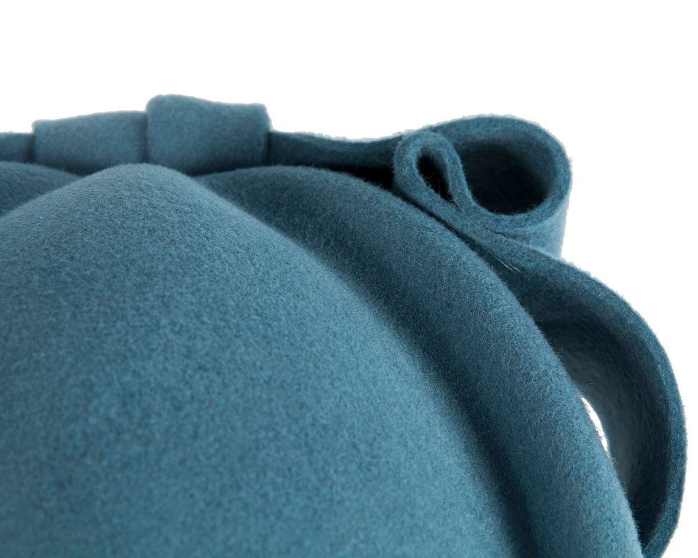 Blue Grey Max Alexander Felt Pillbox Hat – Classic Winter Style-5