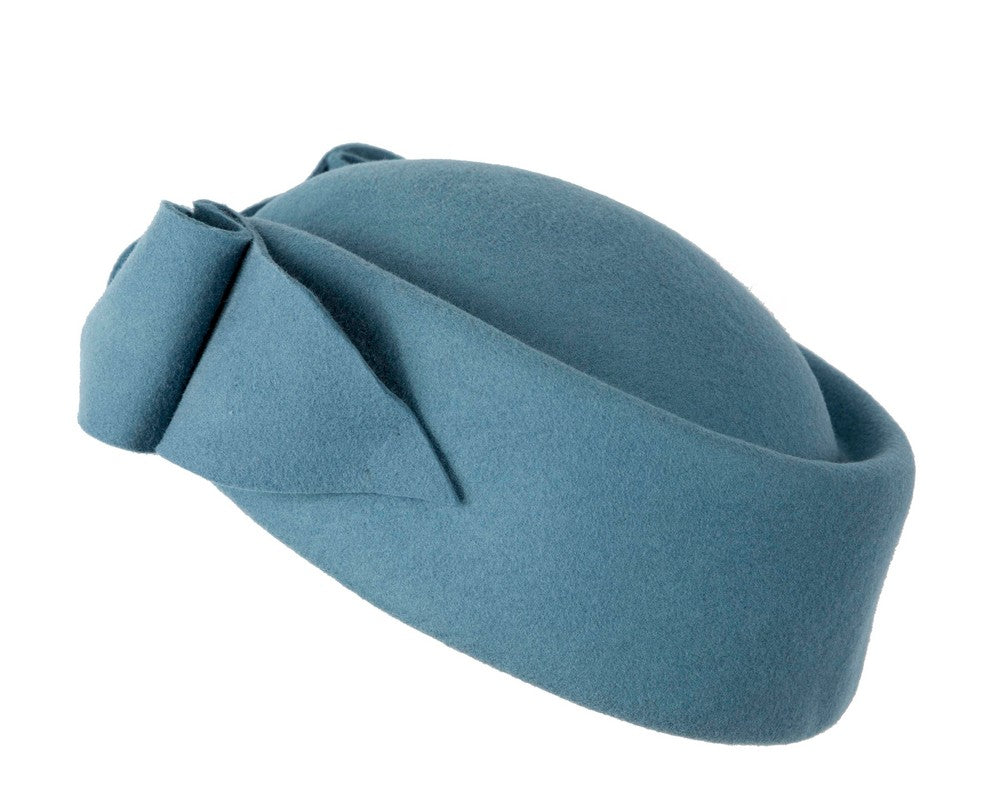 Blue Grey Max Alexander Felt Pillbox Hat – Classic Winter Style-3
