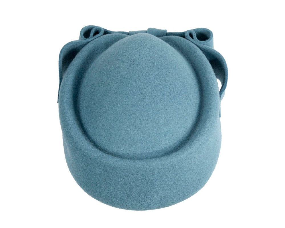 Blue Grey Max Alexander Felt Pillbox Hat – Classic Winter Style-2