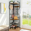 Industrial Metal/Wood Corner Hall Tree Shoe Storage Bench Coat Rack-0