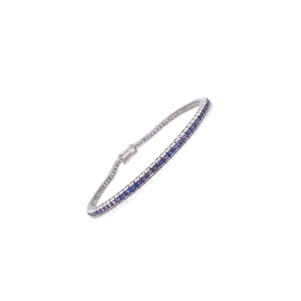Purple Sapphire and Diamond Bracelet in 18K White Gold - KGD 40733-1