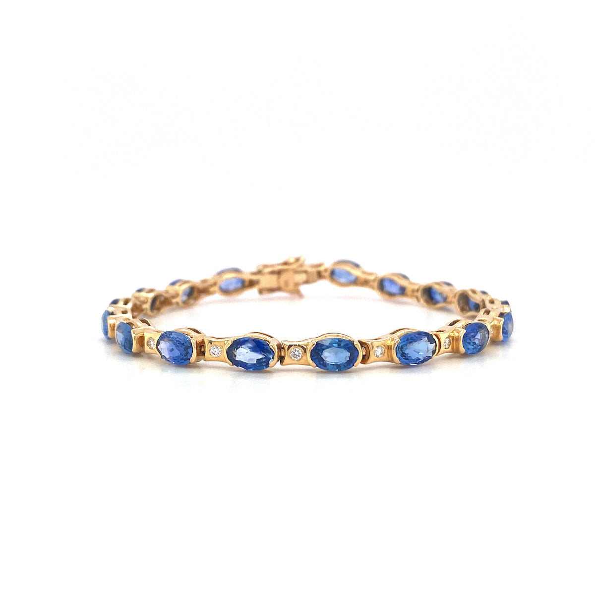Sapphire and Diamond Bracelet in 14K Yellow Gold - KGD 41173-0