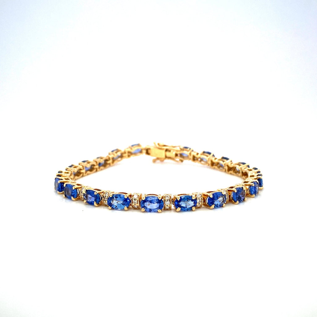 Sapphire and Diamond Bracelet in 14K Yellow Gold - KGD 41366-0