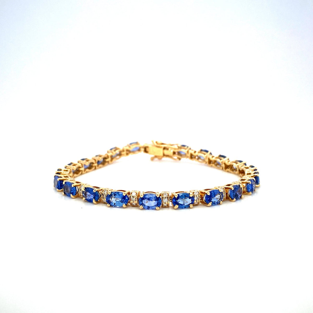 Sapphire and Diamond Bracelet in 14K Yellow Gold - KGD 41366-0