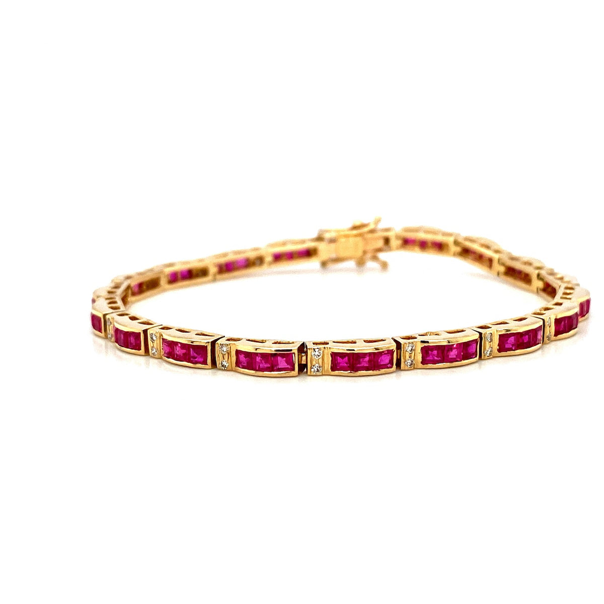 Ruby and Diamond Bracelet in 14K Yellow Gold - KGD 41515-0