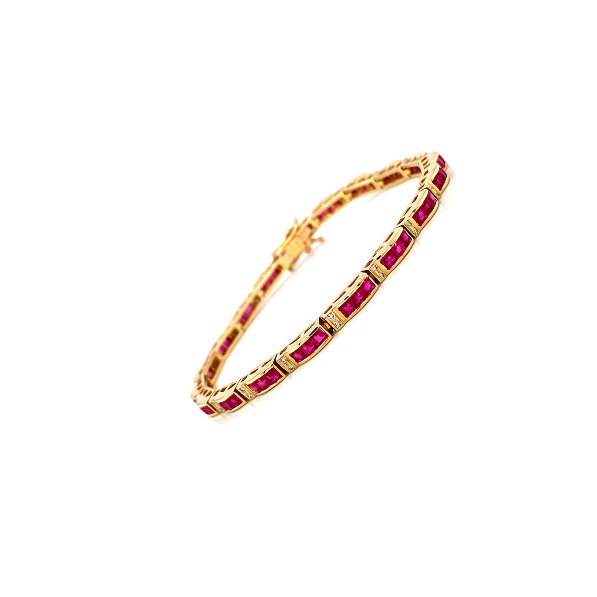 Ruby and Diamond Bracelet in 14K Yellow Gold - KGD 41515-1