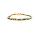 Emerald and Diamond Bracelet in 14K Yellow Gold - KGD 41538-0