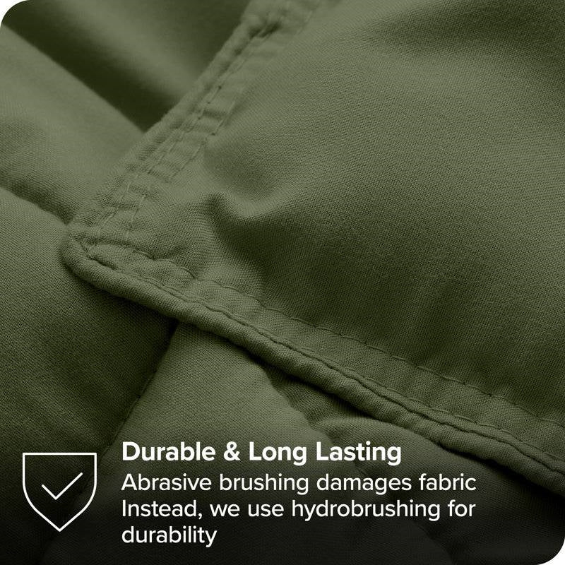 King/Cal King Wrinkle-Resistant Down Alternative Comforter Set in Olive Green-3