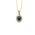 Sapphire and Diamond Pendant in 14K Yellow Gold - KGP 20060-0
