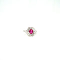Ruby and Diamond Ring in 18K White Gold - KGR 12741-0