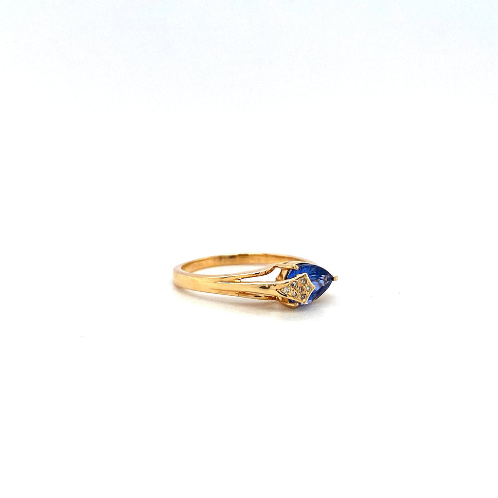 Sapphire and Diamond Ring in 14K Yellow Gold - KGR 14922-1