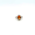 Citrine and Diamond Ring in 18K White Gold - KGR 15129-0
