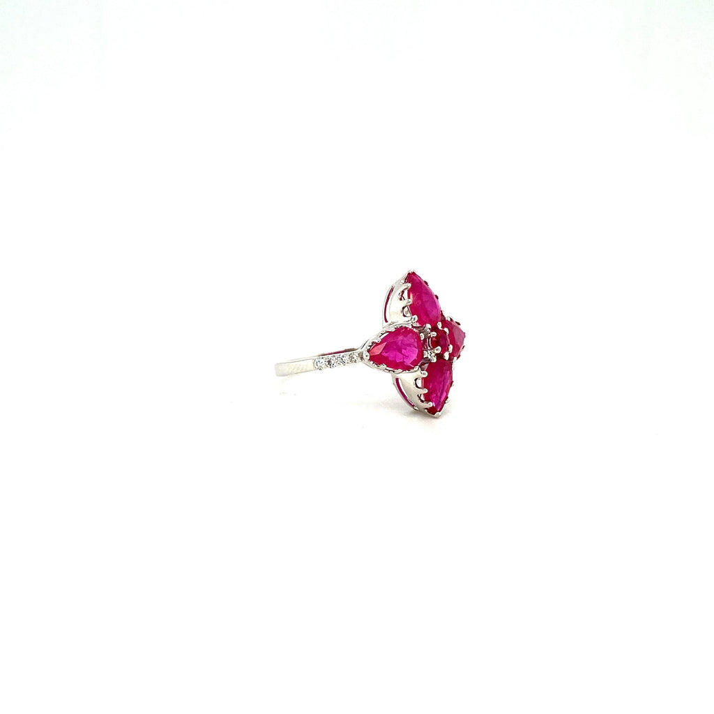 Ruby and Diamond Ring in 14K White Gold - KGR 16080-1