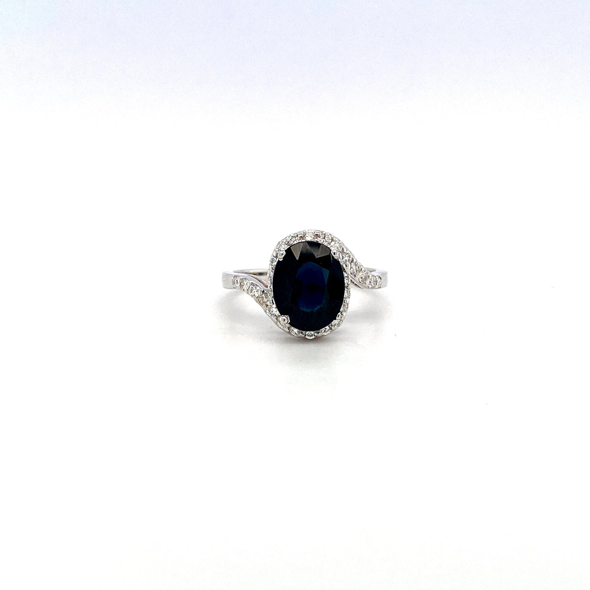 Sapphire and Diamond Ring in 14K White Gold - KGR 16268-0
