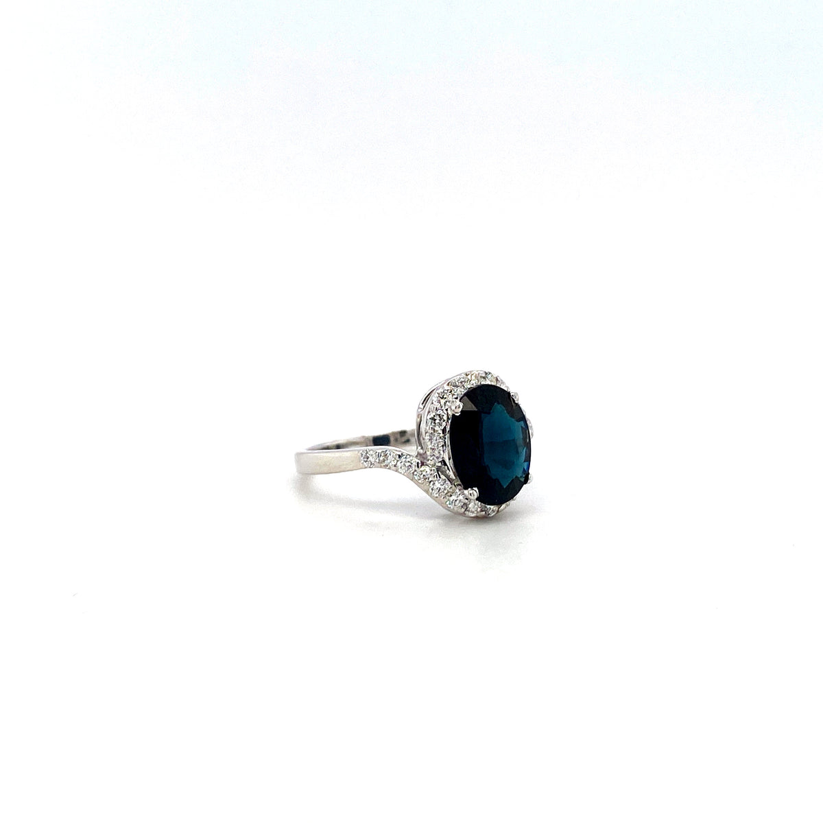 Sapphire and Diamond Ring in 14K White Gold - KGR 16268-1