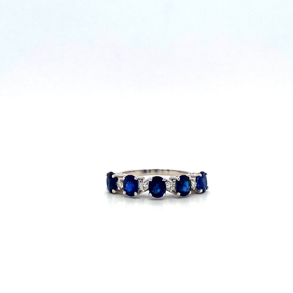 Sapphire and Diamond Ring in 14K White Gold - KGR 16344-0