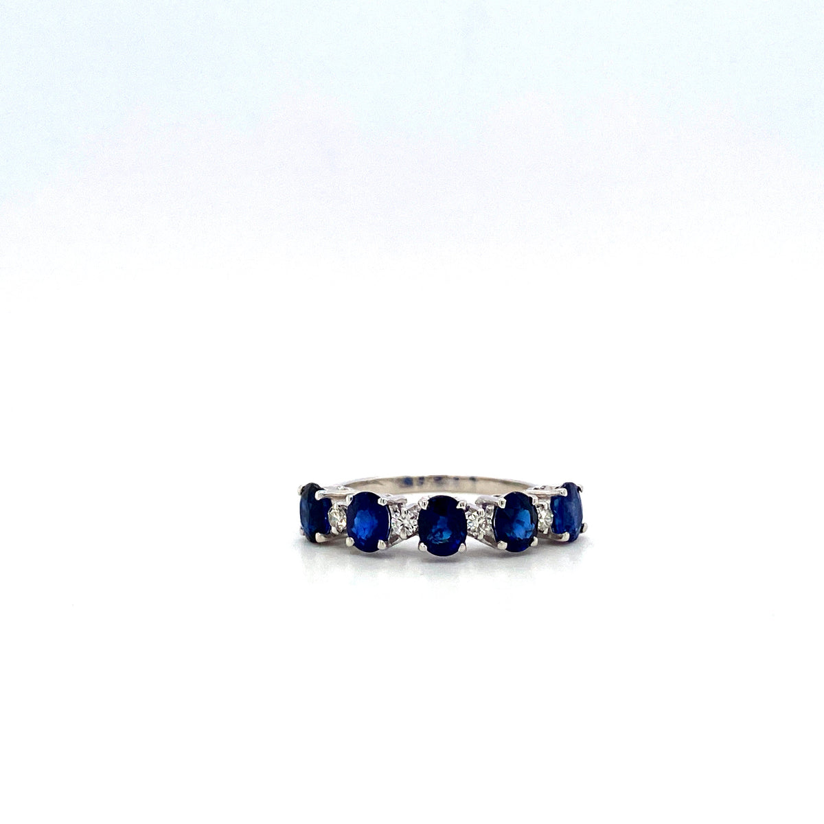 Sapphire and Diamond Ring in 14K White Gold - KGR 16344-0