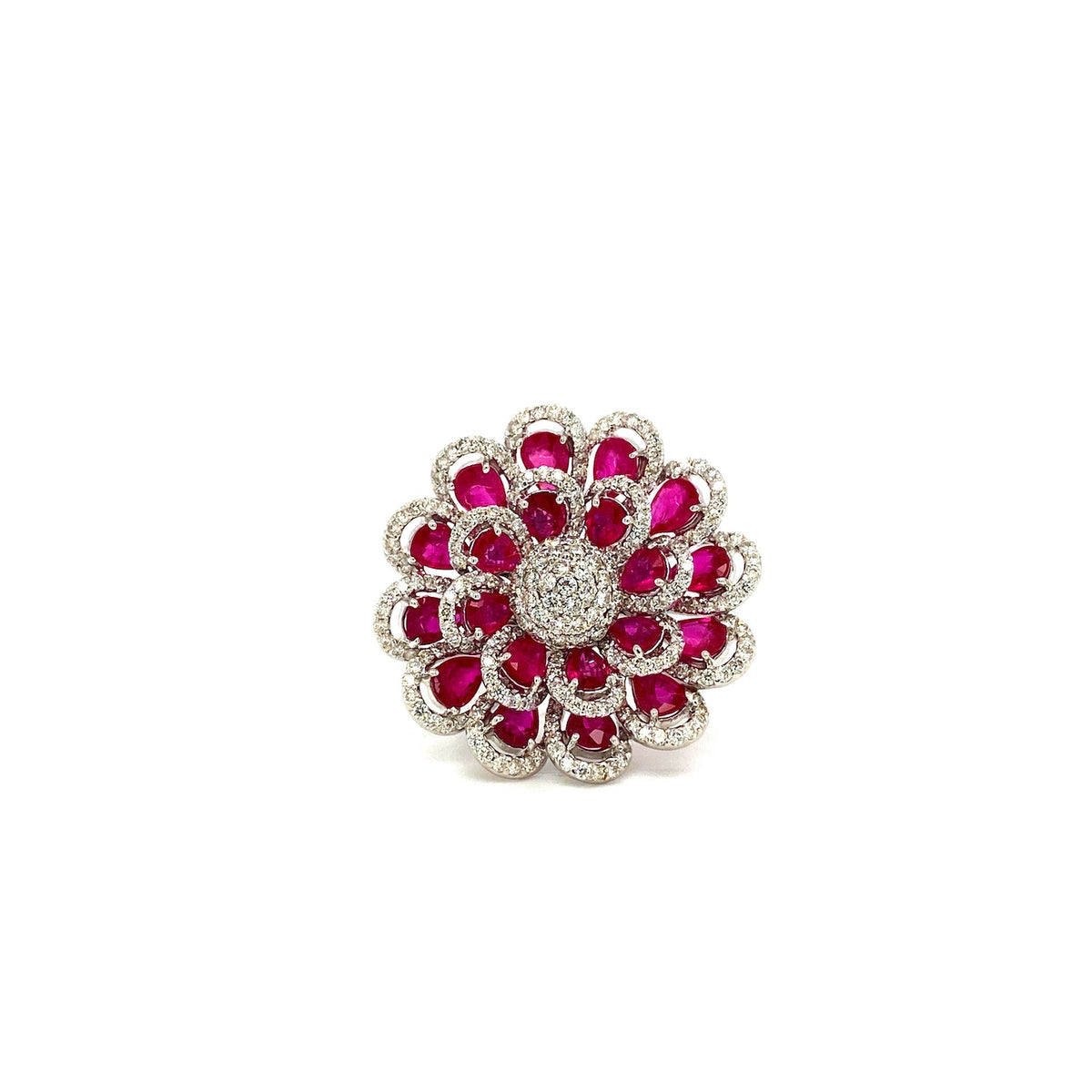 Ruby and Diamond Ring in 18K White Gold - KGR 16480-0