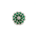 Emerald and Diamond Ring in 18K White Gold - KGR 16481-0