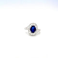 Sapphire and Diamond Ring in 18K White Gold - KGR 16532-0