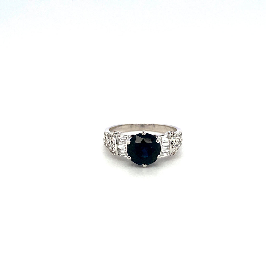 Sapphire and Diamond Ring in 18K White Gold - KGR 16570-0
