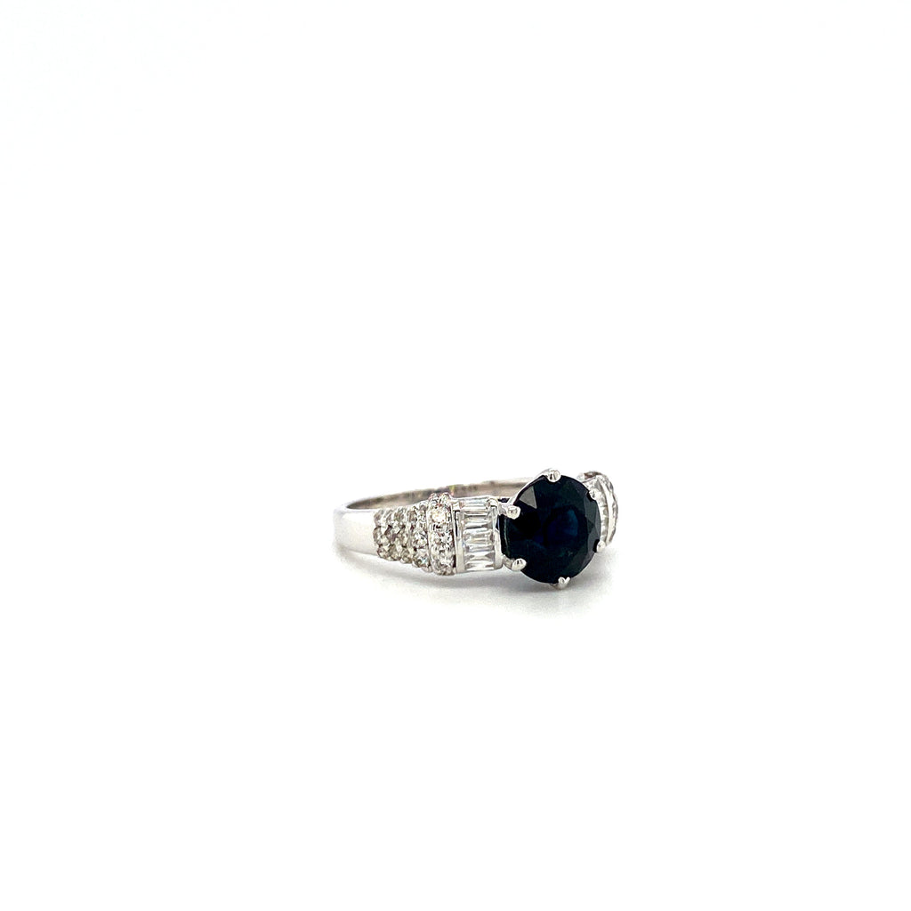 Sapphire and Diamond Ring in 18K White Gold - KGR 16570-1