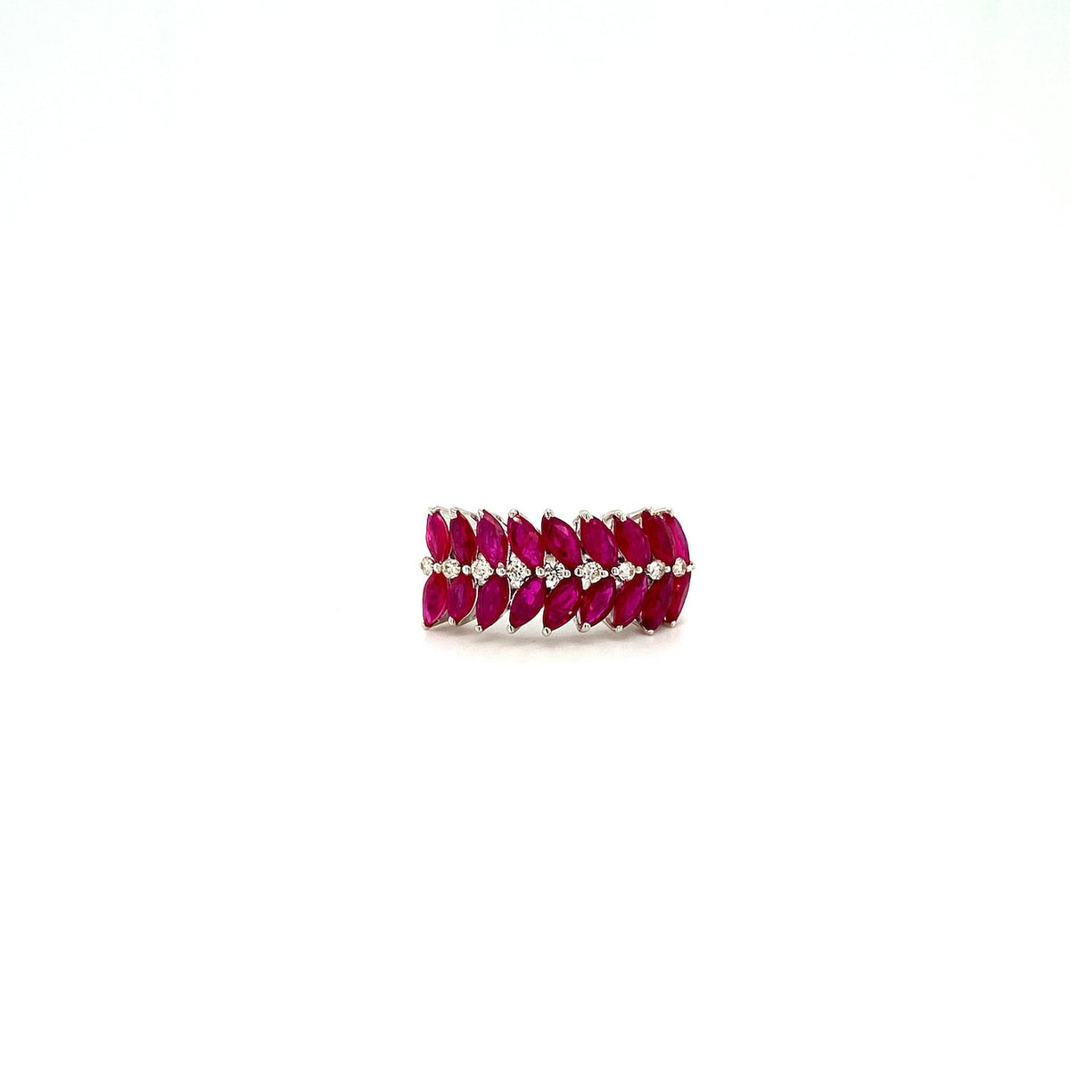 Ruby and Diamond Ring in 14K White Gold - KGR 16777-0