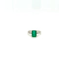Emerald and Diamond Ring in 18K White Gold - KGR 17133-0