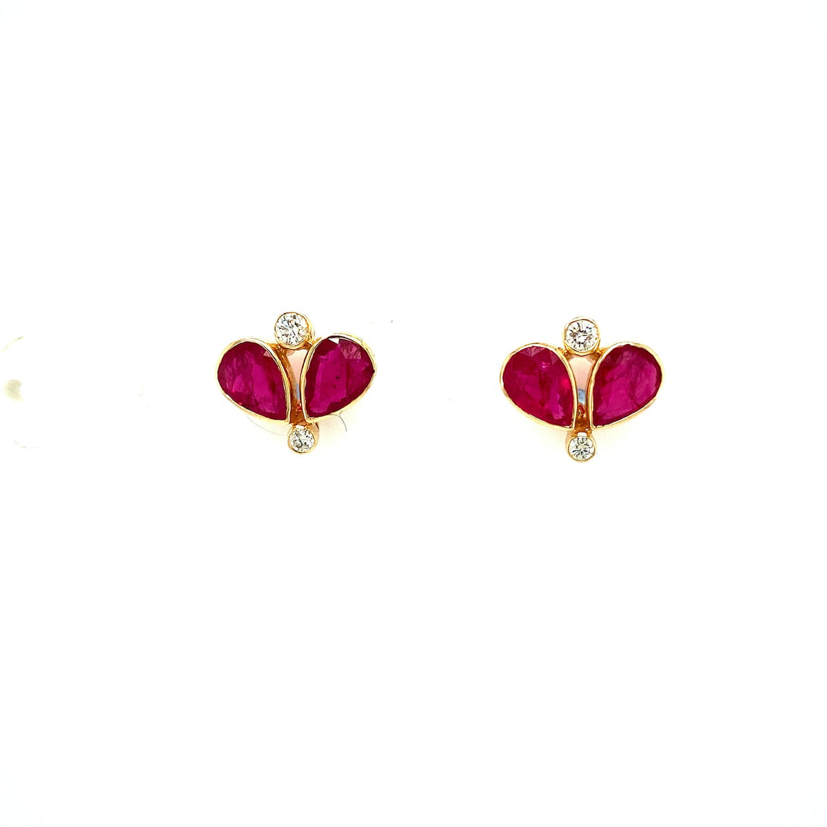 Ruby and Diamond Earring in 14K Yellow Gold - KGT 31834-0
