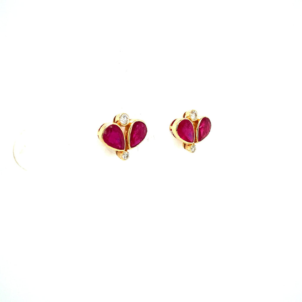 Ruby and Diamond Earring in 14K Yellow Gold - KGT 31834-1