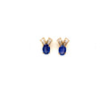 Sapphire and Diamond Earrings in 14K Yellow Gold - KGT 32175-0
