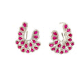 Ruby and Diamond Earring in 18K White Gold - KGT 32275-0